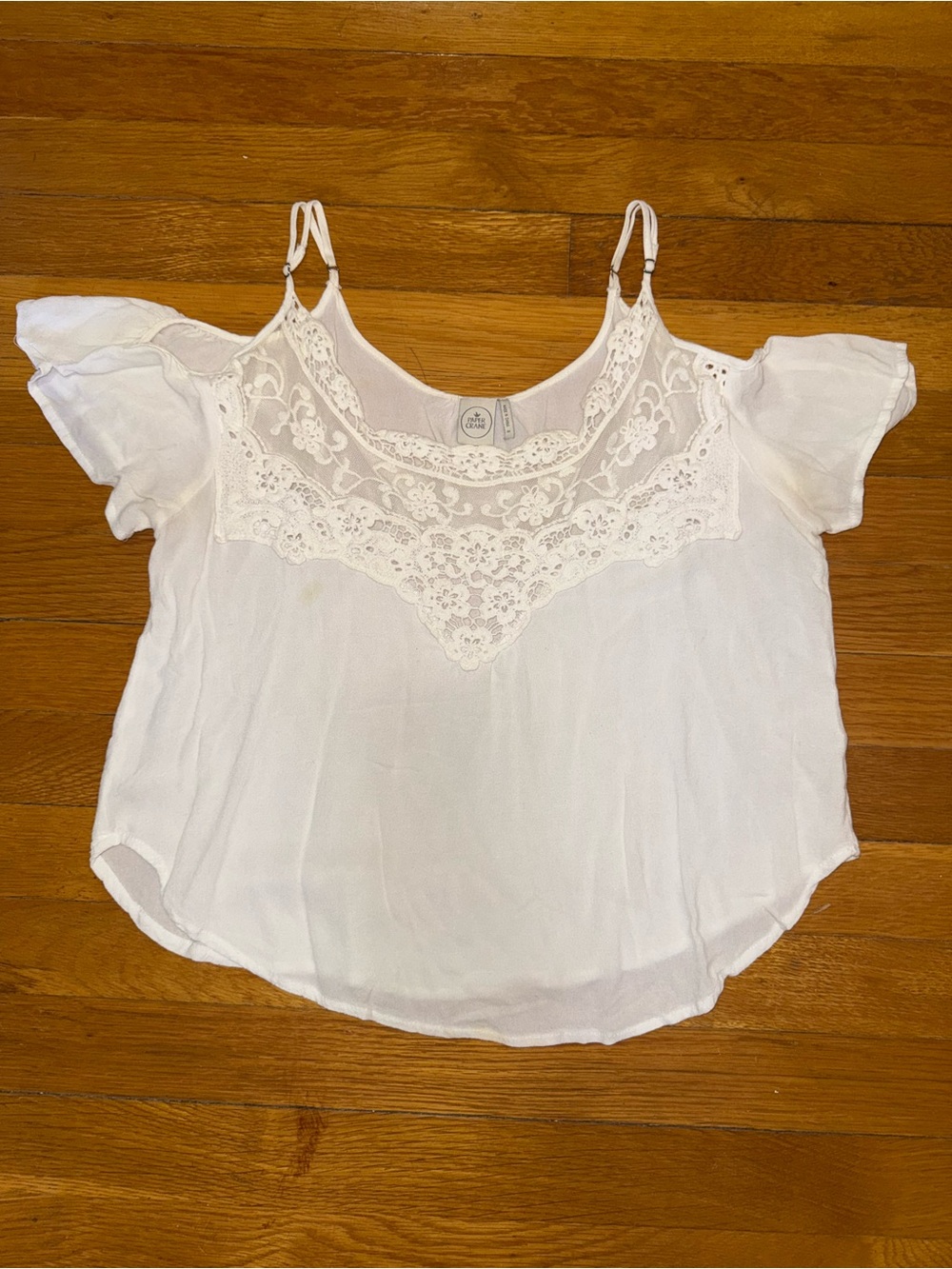 Women's White Lace off the Shoulder Top